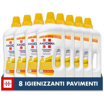 Amuchina Detersivo Igienizzante Pavimenti Limone 8 pz 1.5lt