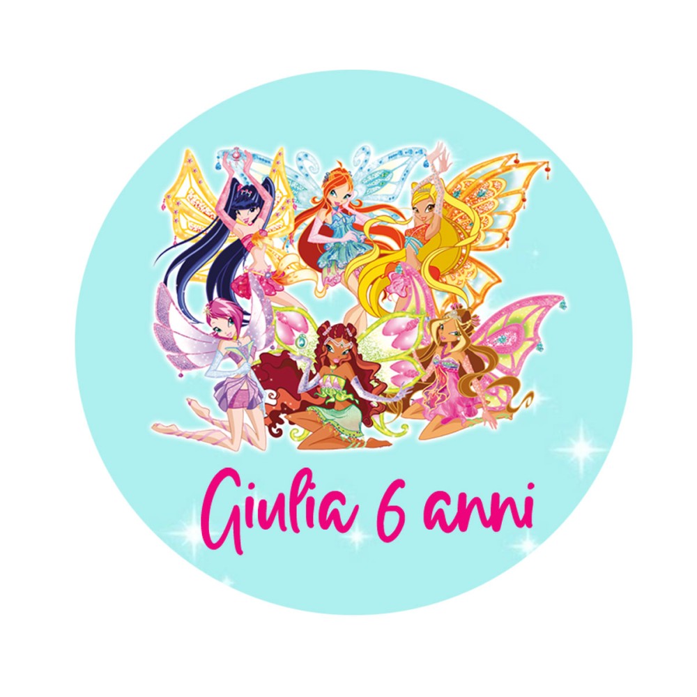 Cialda Winx tonda personalizzabile