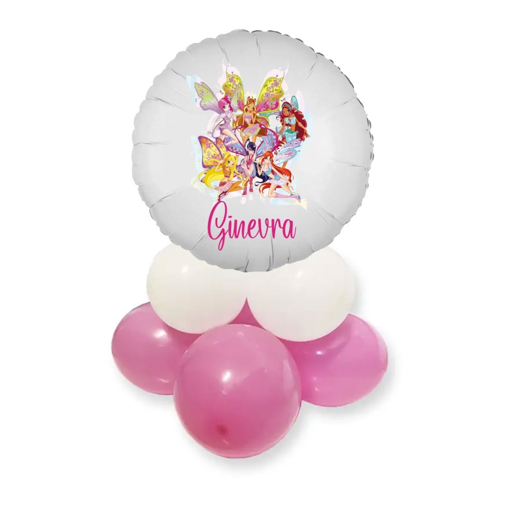 Centrotavola con Palloncino Foil Winx personalizzabile