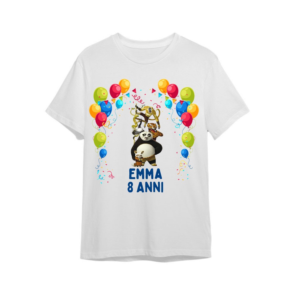 Maglietta personalizzata per festa compleanno Kung fu Panda