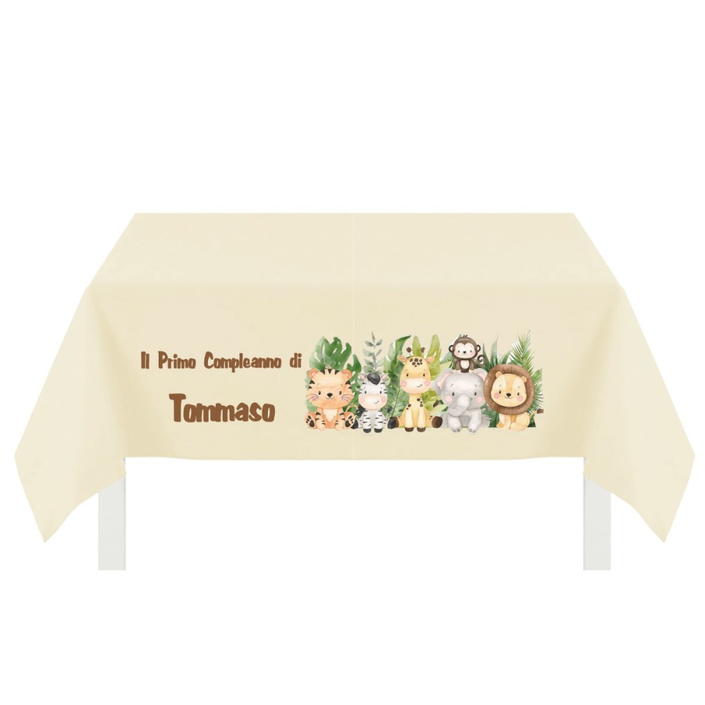 Tovaglia TNT con stampa personalizzabile Animali della giungla