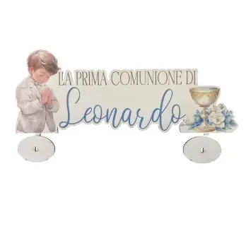 Scritta MDF prima comunione Romantic Boy personalizzabile