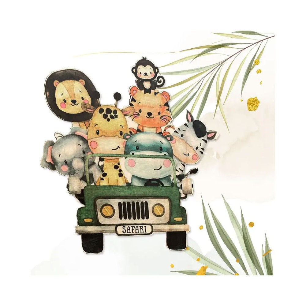 Sagoma in MDF Animali della giungla Safari - 85 cm con supporto