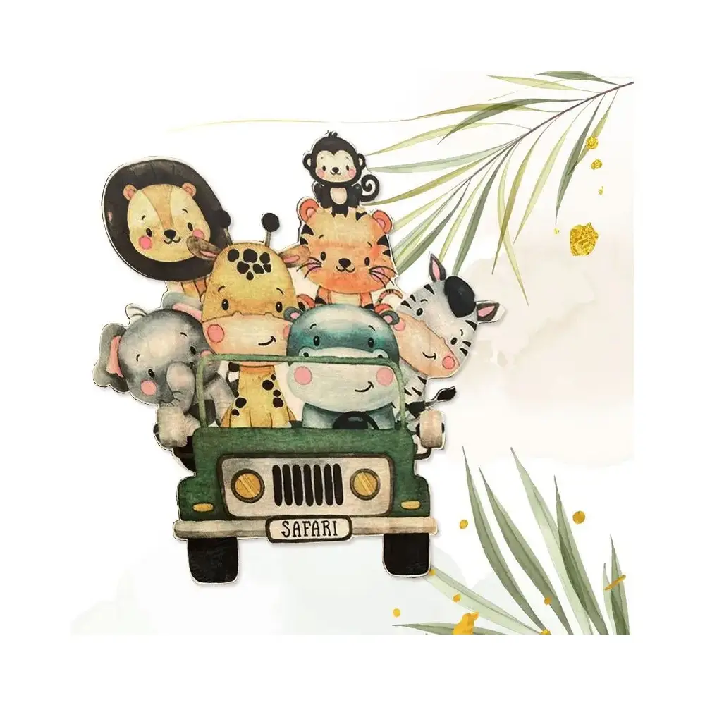 Sagoma in MDF Animali della giungla Safari - 85 cm con supporto