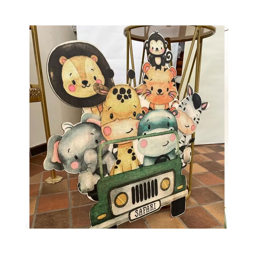 Sagoma in MDF Animali della giungla Safari - 85 cm con supporto