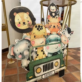 Sagoma in MDF Animali della giungla Safari - 85 cm con supporto