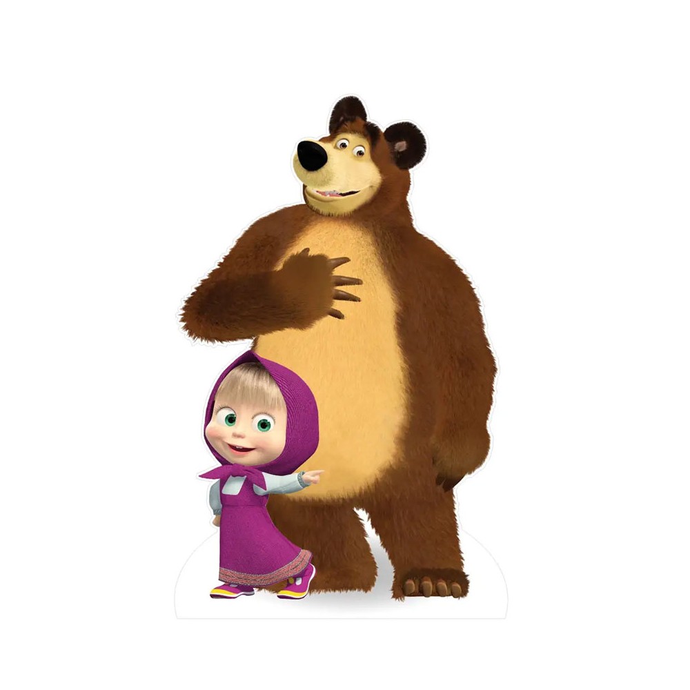 Sagoma in MDF Masha e Orso - 85 cm con supporto