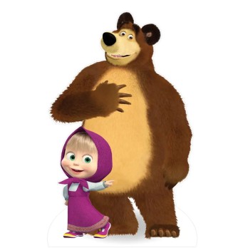 Sagoma in MDF Masha e Orso - 85 cm con supporto