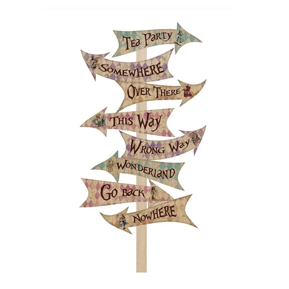Sagoma in MDF segnaletica Alice - 85 cm con supporto
