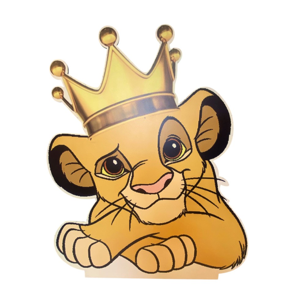 Sagoma in MDF Simba re leone - 85 cm con supporto