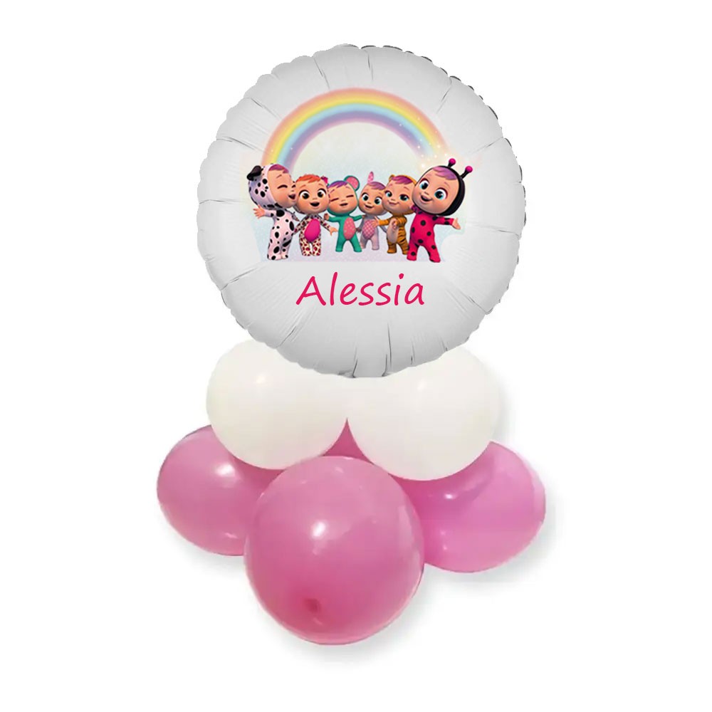 Centrotavola con Palloncino Foil Cry babies personalizzabile