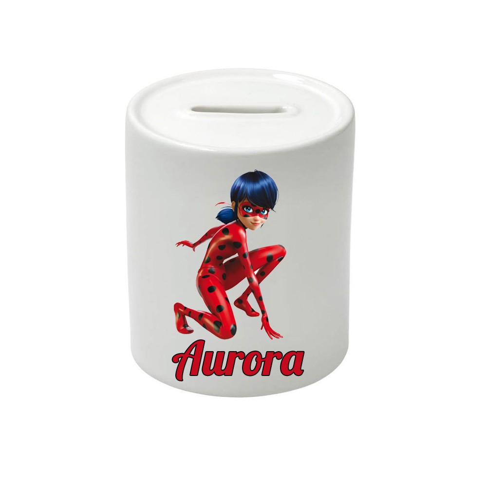 Salvadanaio in Ceramica Ladybug personalizzabile