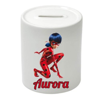 Salvadanaio in Ceramica Ladybug personalizzabile