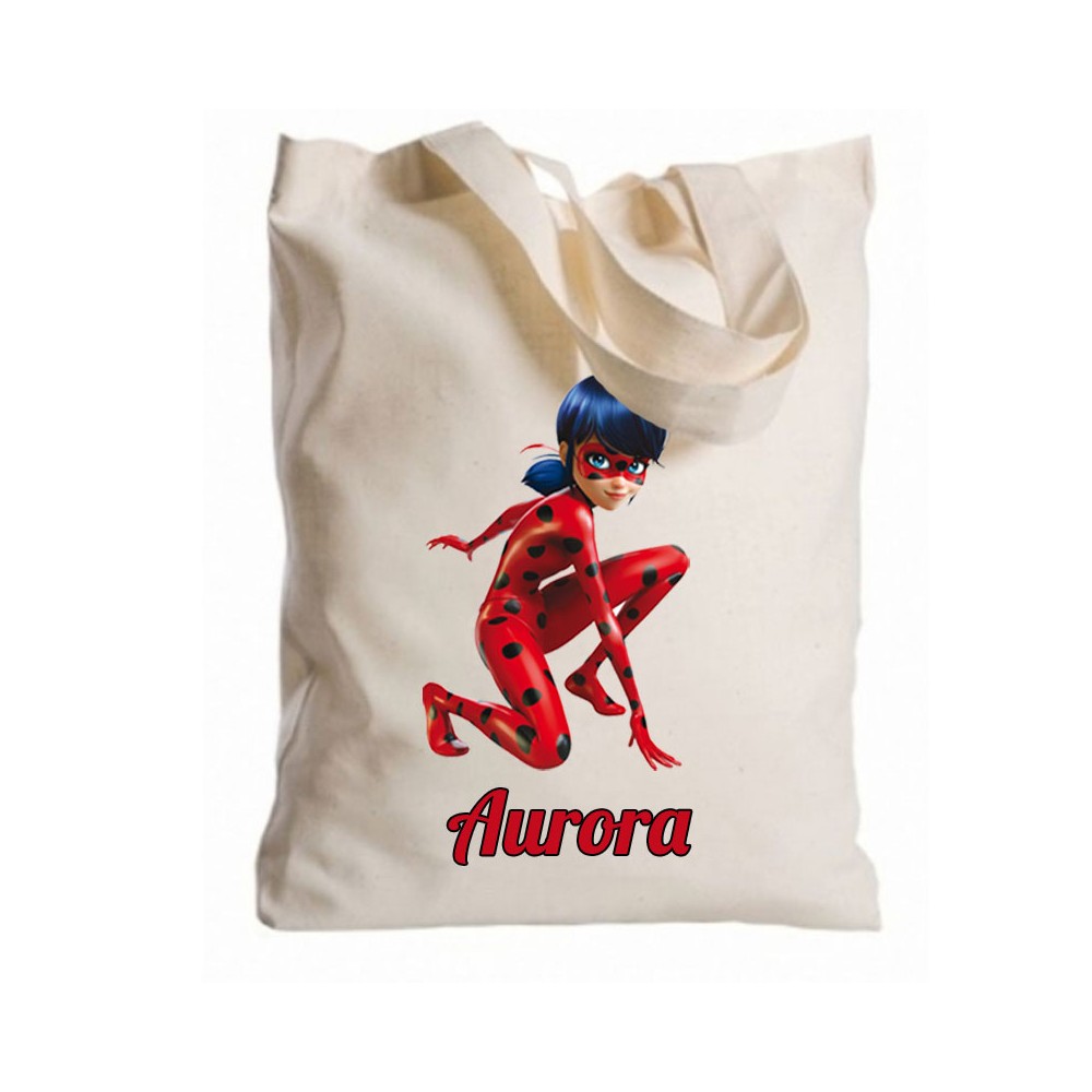 Borsa Shopper Ladybug in Tessuto Personalizzabile 2 pz