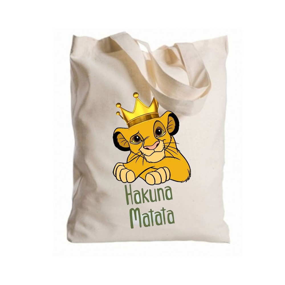Borsa Shopper Simba Re Leone in Tessuto Personalizzabile 2 pz