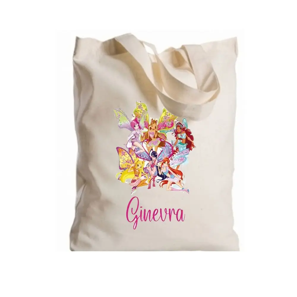 Borsa Shopper Winx in Tessuto Personalizzabile 2 pz