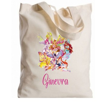 Borsa Shopper Winx in Tessuto Personalizzabile 2 pz
