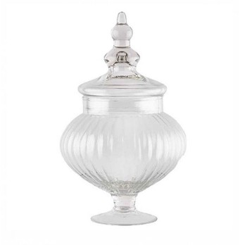 Potiche scatola vetro optical dia 18,5 cm h 31 cm 623/31