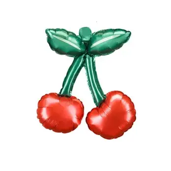 set 3 Palloncini foil a forma di ciliegie per ghirlande 28x31 cm FB289