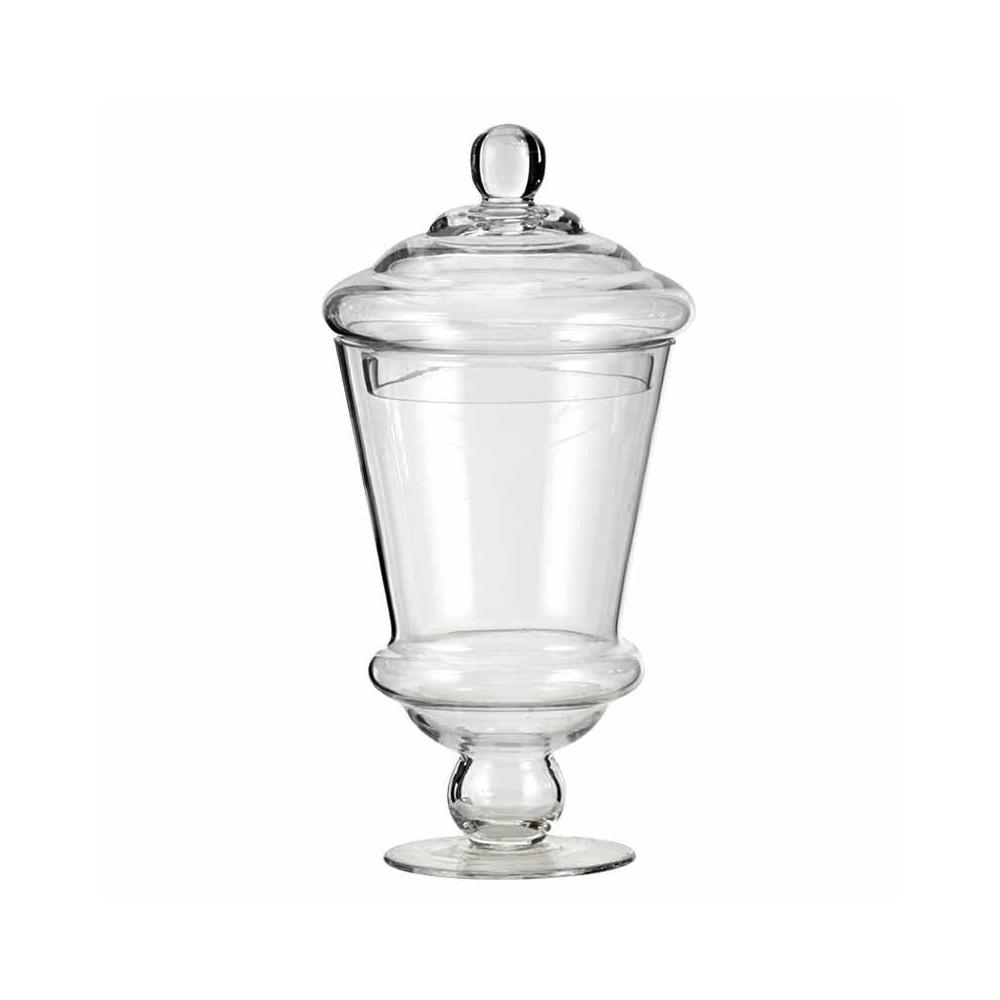 Vaso con coperchio in vetro Ø12cm h31cm 008/31