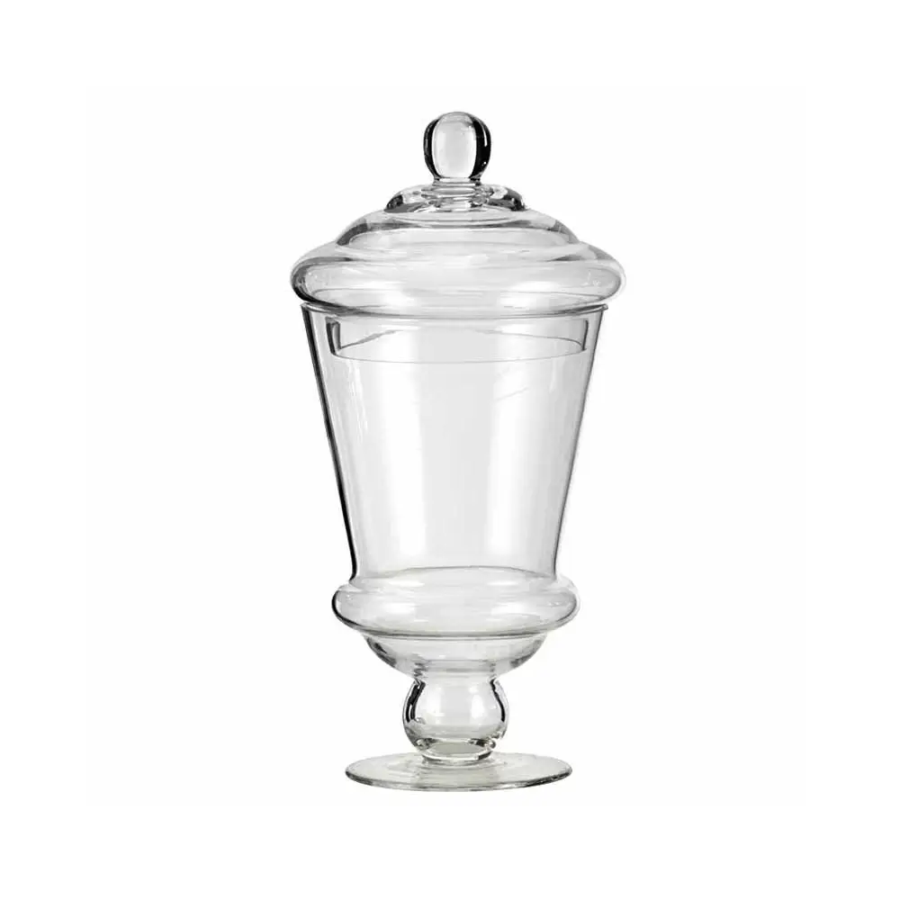 Vaso con coperchio in vetro Ø12cm h31cm 008/31