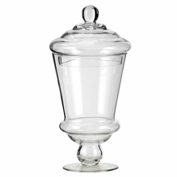 Vaso con coperchio in vetro Ø12cm h31cm 008/31