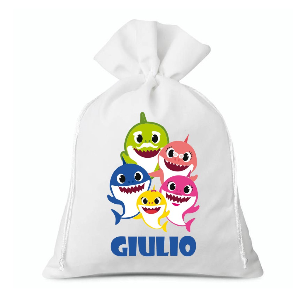 10 Sacchetti Baby Shark personalizzabili