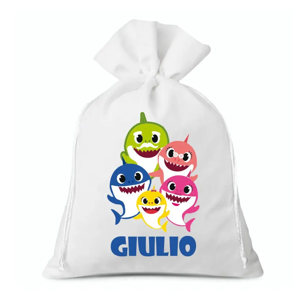 10 Sacchetti Baby Shark personalizzabili