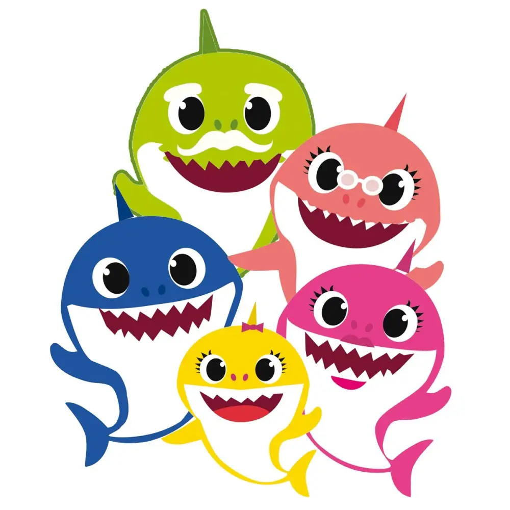 Sagoma in MDF Baby Shark - 85 cm con supporto