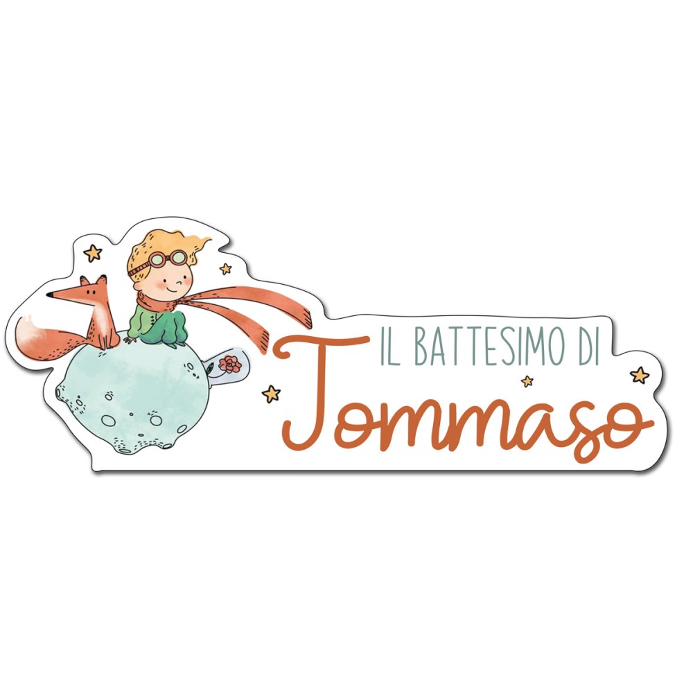 Scritta MDF Battesimo Piccolo Principe new personalizzabile