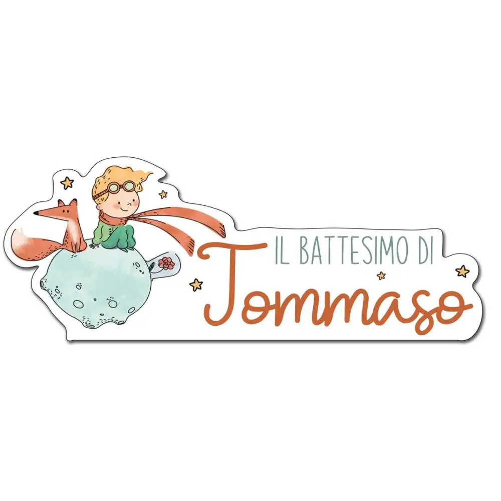 Scritta MDF Battesimo Piccolo Principe new personalizzabile