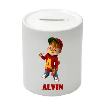 Salvadanaio in Ceramica Alvin personalizzabile