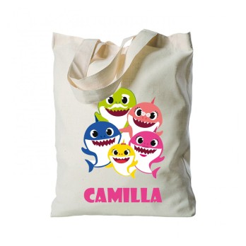Borsa Shopper Baby Shark in Tessuto Personalizzabile 2 pz