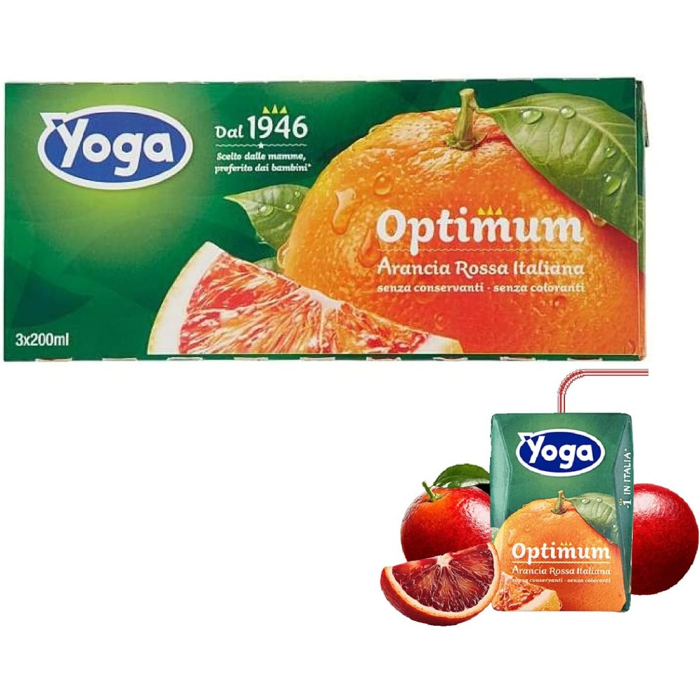 8 YOGA Succo Optimum Arancia Rossa Brick Ml 200 x 3 Pz