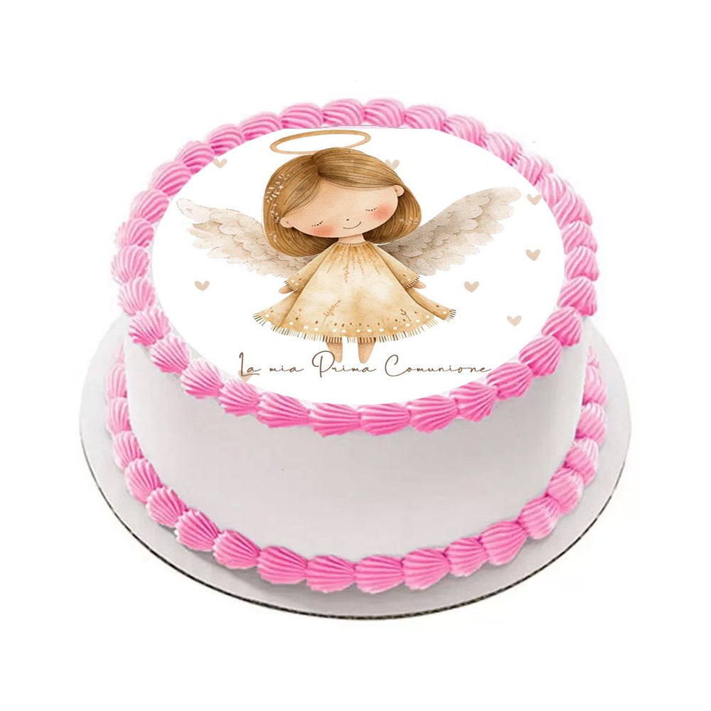 Cialda Prima Comunione Little Angel tonda personalizzabile