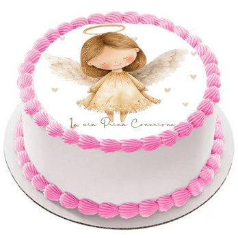 Cialda Prima Comunione Little Angel tonda personalizzabile