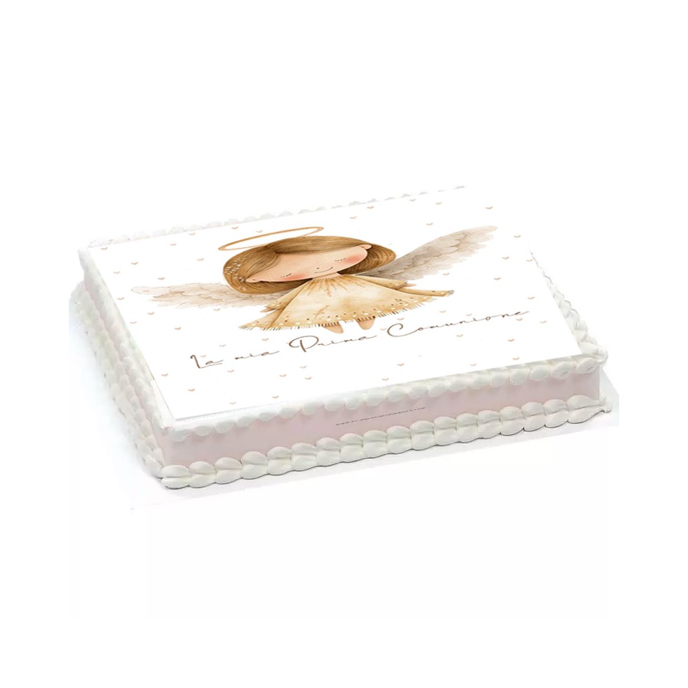 Cialda rettangolare Little Angel prima Comunione Personalizzabile