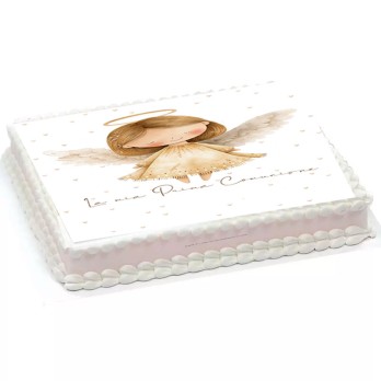 Cialda rettangolare Little Angel prima Comunione Personalizzabile