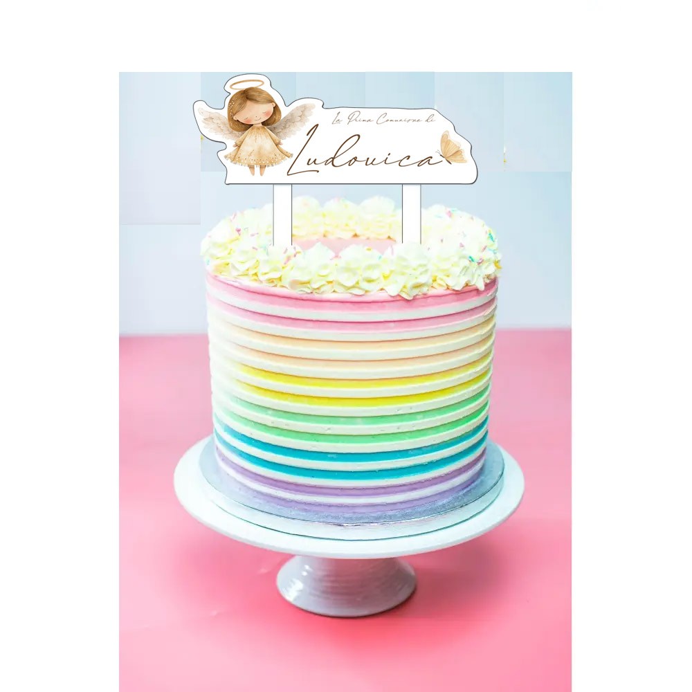Cake Topper in Plexiglass Prima Comunione Little Angel
