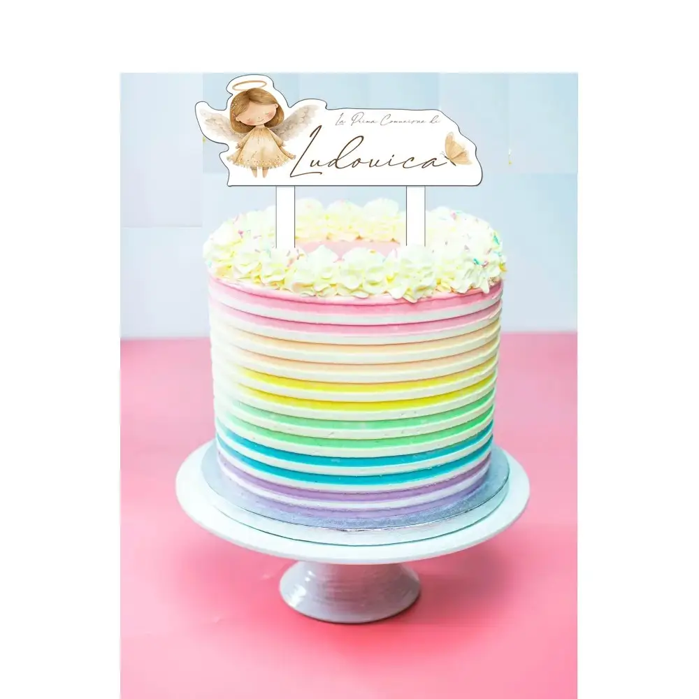 Cake Topper in Plexiglass Prima Comunione Little Angel