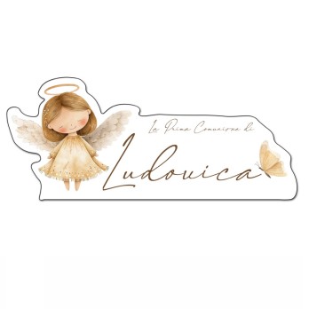 Cake Topper in Plexiglass Prima Comunione Little Angel