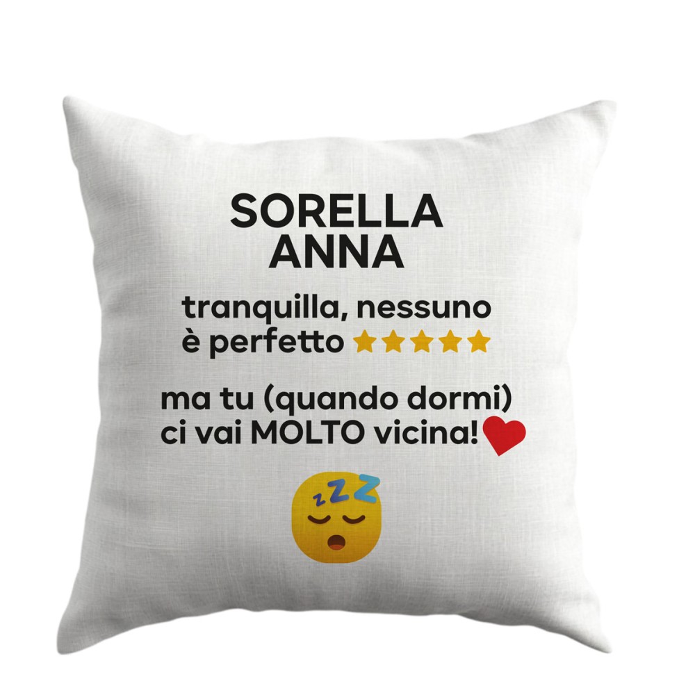 Cuscino regalo famiglia "Quando dormi" personalizzabile - 1 pz