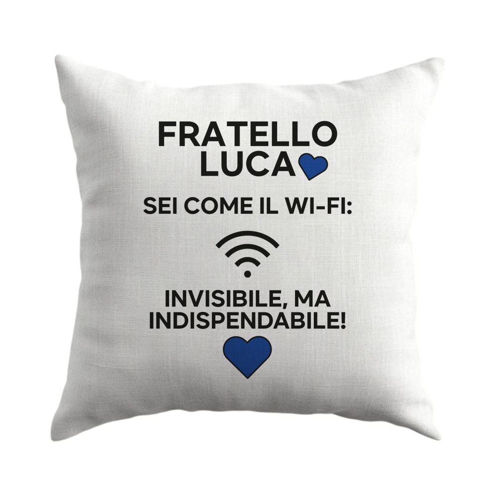 Cuscino regalo famiglia "Sei come il Wi-Fi" personalizzabile - 1 pz