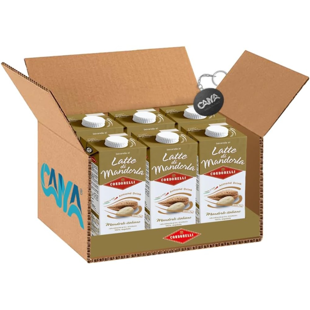 6X Condorelli Bevanda al Latte di Mandorla Classico con Mandorle Italiane Brik 1000ml - Senza Lattosio