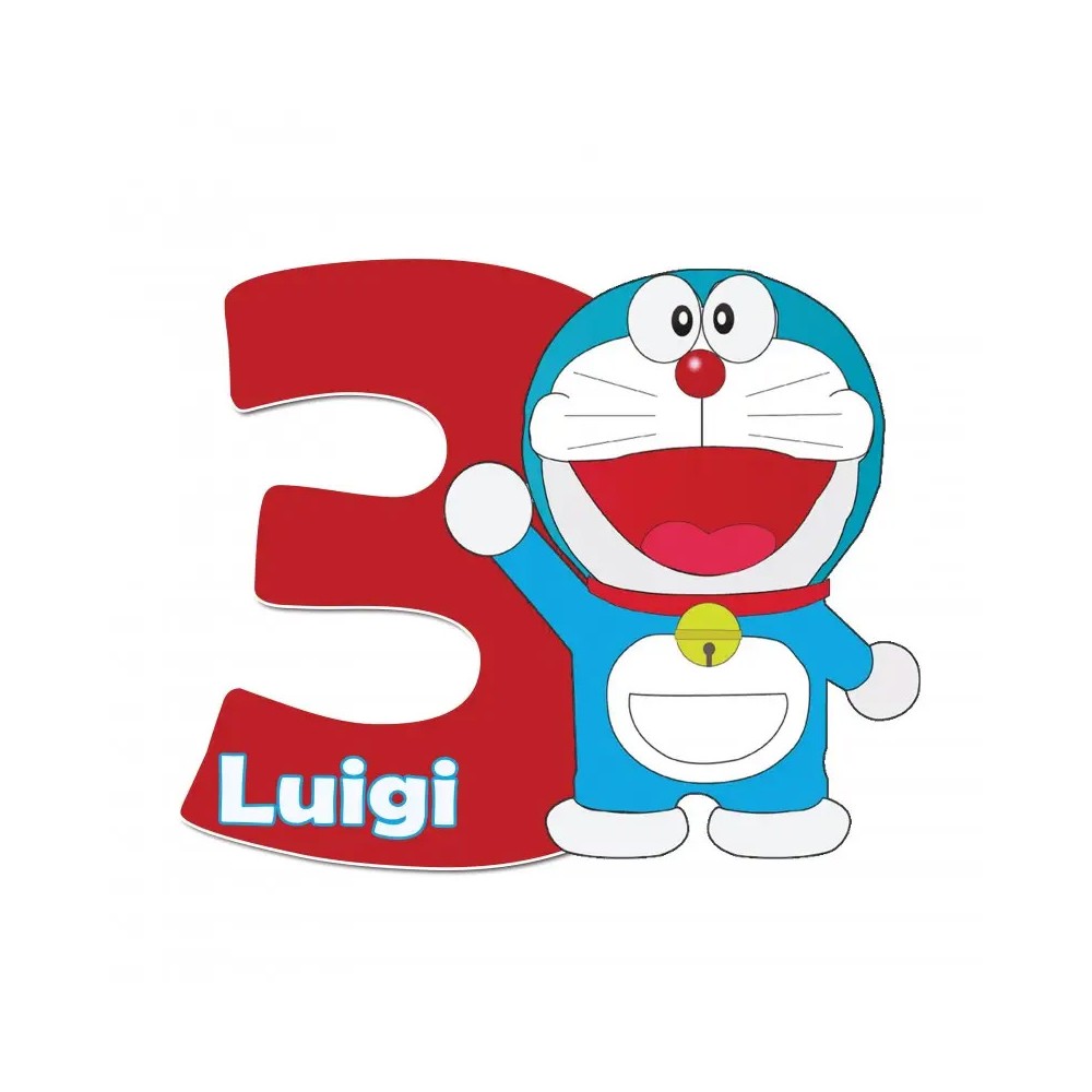 Kit 8 persone Doraemon con sagoma in polistirolo personalizzbile
