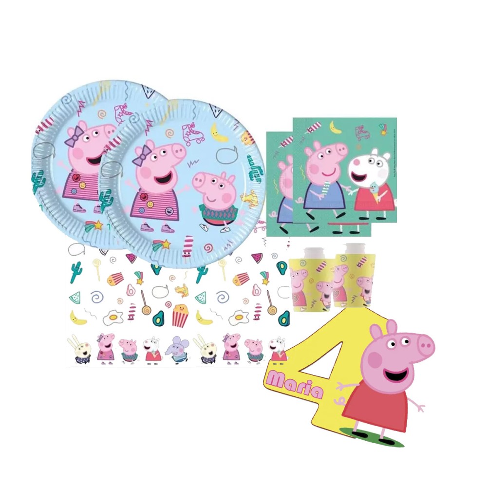 Kit Peppa Pig new con sagoma personalizzabile