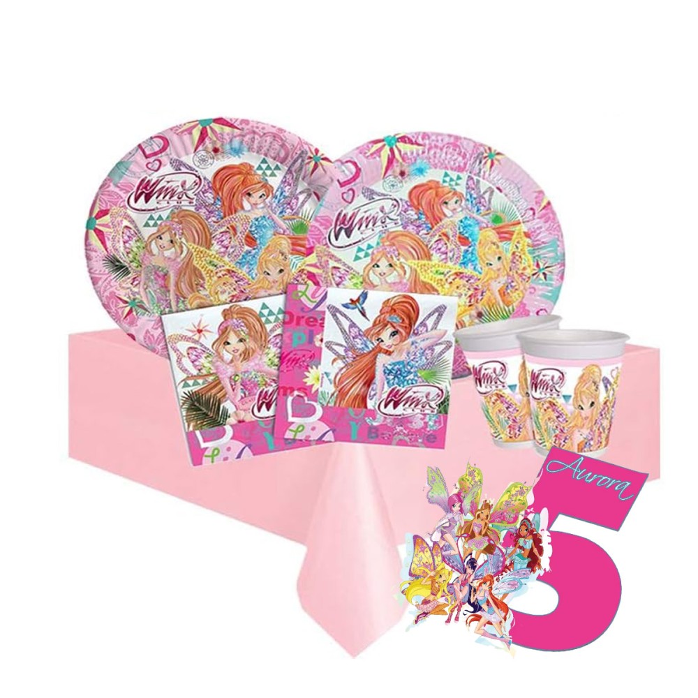 kit compleanno Winx con sagoma personalizzabile