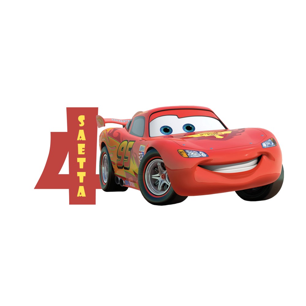 Sagoma in polistirolo Cars con Numero Personalizzabile 60 cm