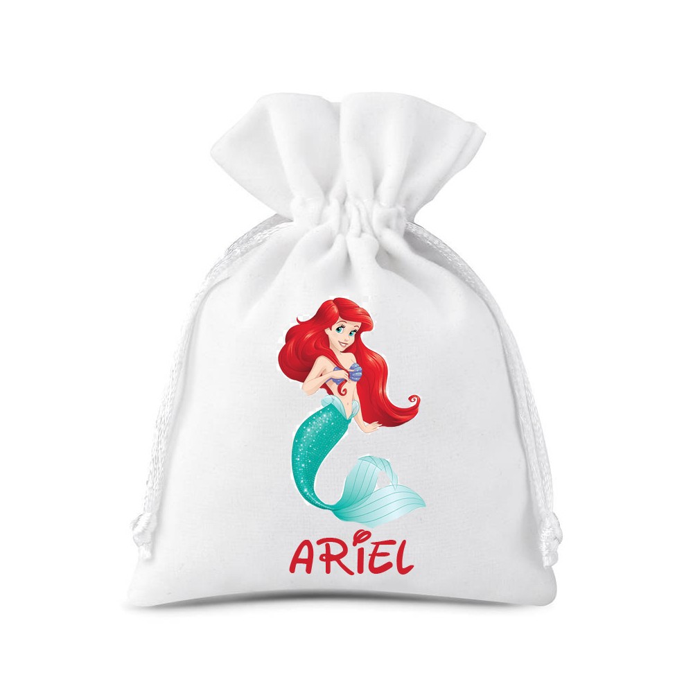 10 Sacchetti Sirenetta Ariel personalizzabili