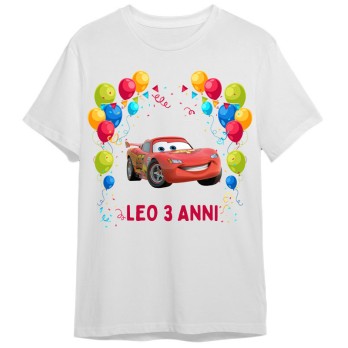 Maglietta personalizzata per festa compleanno Cars